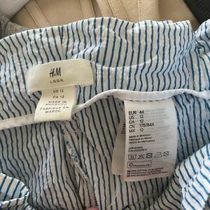 Blue and White Striped Paper Bag Pant - size 12
